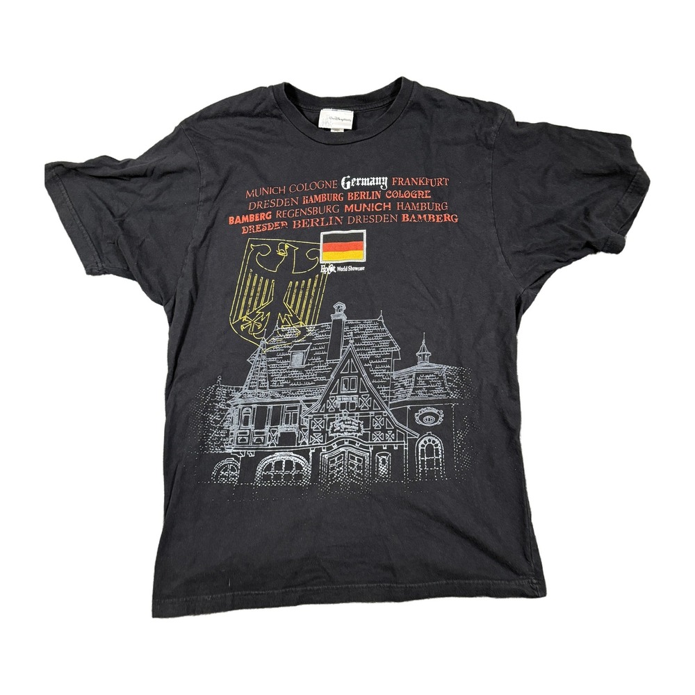 Walt Disney World Epcot World Showcase Germany Black Graphic T-Shirt Mens Large